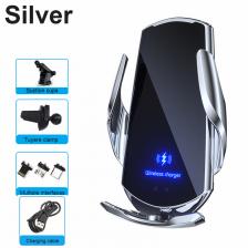 Беспроводное зарядное устройство для автомобильного телефона с умным датчиком, 15 Вт, быстрая зарядка, автомобильный держатель для телефона с автоматическим зажимом для iPhone и всех Qi Enable Android Беспроводное зарядное устройство для автомобильного телефона с умным датчиком, 15 Вт, быстрая зарядка, автомобильный держатель для телефона с автоматическим зажимом для iPhone и всех Qi Enable Android