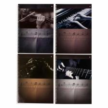 Тетрадь для нот А4, 50 листов, на гребне, обложка мелованный картон, глянцевая ламинация, вертикальная, блок 70 г/м?, МИКС Тетрадь для нот А4, 50 листов, на гребне, обложка мелованный картон, глянцевая ламинация, вертикальная, блок 70 г/м?, МИКС