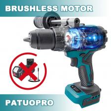PATUOPRO Бесщеточная дрель 13 мм 220 Нм для аккумулятора Makita 18 В PATUOPRO Бесщеточная дрель 13 мм 220 Нм для аккумулятора Makita 18 В