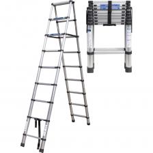 Компактная профессиональная лестница для ваших нужд. Раскладывается до 2,6 м, а в сложенном виде занимает всего 74 см — поместится в шкаф, багажник или на балкон. Не жертвуйте безопасностью ради экономии места!Надёжная фиксация: • Стяжные элементы и фиксирующие крепления обеспечивают, что секции не сложатся при работе. • Единая ручка разблокировки позволяет раскрывать и закрывать все замки одной кнопкой.Безопасность превыше всего: • Прорезиненные ножки и рифлёные ступени гарантируют устойчивость на плитке, ламинате и льду. • Максимальная нагрузка 150 кг — лестница выдержит мастера с инструментом.Лёгкость и прочность: • Изготовлена из алюминиевого сплава, весит всего 13 кг — на 40% легче стальных аналогов. • Защита от коррозии продлевает срок службы лестницы.Идеальная компактность: • В сложенном виде всего 74 см — тоньше чем чемодан! • Не требует много места для хранения: легко задвинется под кровать или в нишу.9 ступеней для комфорта: • Широкие ступени (9+9) обеспечивают удобство и не утомляют при длительной работе.Где незаменима: • Квартира: монтаж люстр, штор, ремонт потолков • Лоджия/балкон: хранение на антресолях, мойка окон • Гараж: доступ к верхним полкам, электромонтаж • Дача: обрезка деревьев, покраска фасада Компактная профессиональная лестница для ваших нужд. Раскладывается до 2,6 м, а в сложенном виде занимает всего 74 см — поместится в шкаф, багажник или на балкон. Не жертвуйте безопасностью ради экономии места!Надёжная фиксация: • Стяжные элементы и фиксирующие крепления обеспечивают, что секции не сложатся при работе. • Единая ручка разблокировки позволяет раскрывать и закрывать все замки одной кнопкой.Безопасность превыше всего: • Прорезиненные ножки и рифлёные ступени гарантируют устойчивость на плитке, ламинате и льду. • Максимальная нагрузка 150 кг — лестница выдержит мастера с инструментом.Лёгкость и прочность: • Изготовлена из алюминиевого сплава, весит всего 13 кг — на 40% легче стальных аналогов. • Защита от коррозии продлевает срок службы лестницы.Идеальная компактность: • В сложенном виде всего 74 см — тоньше чем чемодан! • Не требует много места для хранения: легко задвинется под кровать или в нишу.9 ступеней для комфорта: • Широкие ступени (9+9) обеспечивают удобство и не утомляют при длительной работе.Где незаменима: • Квартира: монтаж люстр, штор, ремонт потолков • Лоджия/балкон: хранение на антресолях, мойка окон • Гараж: доступ к верхним полкам, электромонтаж • Дача: обрезка деревьев, покраска фасада