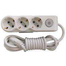 удлинитель OVIVO с выключателем 3 гнезда с/з 3 метра белый удлинитель OVIVO с выключателем 3 гнезда с/з 3 метра белый