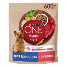 корм для собак Purina ONE для взрослых мелких и карликовых пород говядина и рис сухой 0,6кг корм для собак Purina ONE для взрослых мелких и карликовых пород говядина и рис сухой 0,6кг