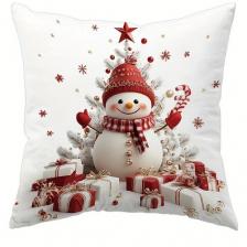 Рождественская наволочка полиэстер велюр 40x40/45x45/50x50/60x60 см Рождественская наволочка полиэстер велюр 40x40/45x45/50x50/60x60 см