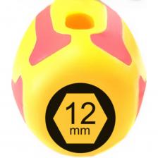 Диэлектрическая торцевая отвертка-ключ Диэлектрическая отвёртка DUEL 1000V отвертка-ключ торцевая 12x125мм, длина 247 мм DE07-120-125 Диэлектрическая торцевая отвертка-ключ Диэлектрическая отвёртка DUEL 1000V отвертка-ключ торцевая 12x125мм, длина 247 мм DE07-120-125