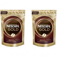Nescafe Gold Кофе растворимый сублимированный с добавлением натурального жареного молотого кофе, 220 г, 2 шт Nescafe Gold Кофе растворимый сублимированный с добавлением натурального жареного молотого кофе, 220 г, 2 шт