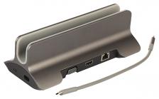 Док-станция Qumo Dock 5 CH Type-C (3xUSB 3.0, 2xUSB Type-C, 2xMiniJack, HDMI, VGA, SD, micro-SD, RJ-45), до 80 Вт, Серый USB-хаб HB-0006 Док-станция Qumo Dock 5 CH Type-C (3xUSB 3.0, 2xUSB Type-C, 2xMiniJack, HDMI, VGA, SD, micro-SD, RJ-45), до 80 Вт, Серый USB-хаб HB-0006