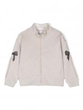 Monnalisa толстовка на молнии с бантом, нейтральный цвет Monnalisa толстовка на молнии с бантом, нейтральный цвет