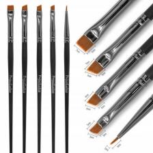 Набор скошенных кистей для бровей и нанесения хны, 5 шт. Project Lashes Набор скошенных кистей для бровей и нанесения хны, 5 шт. Project Lashes