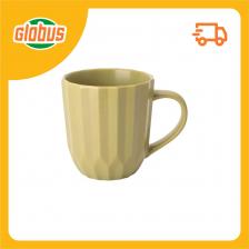 Кружка фарфоровая рифленая Frankly, цвет оливковый Кружка фарфоровая рифленая Frankly, цвет оливковый