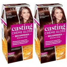 L'Oreal Paris Casting Creme Gloss стойкая краска-уход для волос, 525 Шоколадный фондан - 2 шт L'Oreal Paris Casting Creme Gloss стойкая краска-уход для волос, 525 Шоколадный фондан - 2 шт