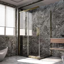 Душевой уголок Veconi Premium Trento PTC-SP-40G 130x80, профиль брашированное золото, стекло прозрачное Душевой уголок Veconi Premium Trento PTC-SP-40G 130x80, профиль брашированное золото, стекло прозрачное