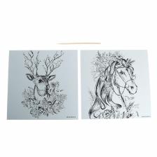 Набор гравюр «Грация», с металлическим эффектом «серебро», 2 шт., 19x19 см Набор гравюр «Грация», с металлическим эффектом «серебро», 2 шт., 19x19 см