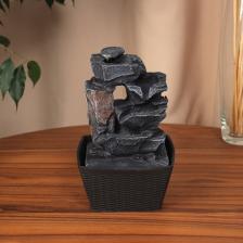 Фонтан настольный «Скалистый ручей», 13x12x22 см, с подсветкой Фонтан настольный «Скалистый ручей», 13x12x22 см, с подсветкой