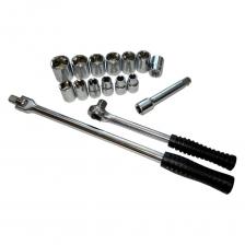 Набор головок и аксессуаров состоит из 17 предметов и предназначен для слесарно-монтажных и ремонтных работ. Подходит для бытового и профессионального применения. Торцевые головки обеспечивают максимальный крутящий момент по отношению к резьбе и выдерживают интенсивные нагрузки. Ключ с трещоткой упрощает откручивание гаек. Все элементы выполнены из высокопрочной стали. Дополнительно имеется антикоррозийная защита. Удобный кейс обеспечивает комфортную транспортировку и хранение. Набор головок и аксессуаров состоит из 17 предметов и предназначен для слесарно-монтажных и ремонтных работ. Подходит для бытового и профессионального применения. Торцевые головки обеспечивают максимальный крутящий момент по отношению к резьбе и выдерживают интенсивные нагрузки. Ключ с трещоткой упрощает откручивание гаек. Все элементы выполнены из высокопрочной стали. Дополнительно имеется антикоррозийная защита. Удобный кейс обеспечивает комфортную транспортировку и хранение.