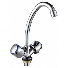 Двухвентильный смеситель для кухонной мойки Смеситель для кухонной мойки Rainsberg двухвентильный, хром, крепление на гайке R6413F Двухвентильный смеситель для кухонной мойки Смеситель для кухонной мойки Rainsberg двухвентильный, хром, крепление на гайке R6413F