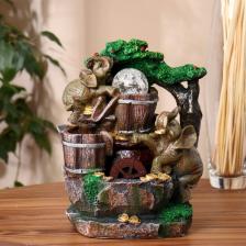 Фонтан настольный «Слоны с монетами», 19x28 см, с подсветкой Фонтан настольный «Слоны с монетами», 19x28 см, с подсветкой