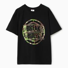 Футболка мужская BREAK RULES, цвет чёрный, размер 52 Футболка мужская BREAK RULES, цвет чёрный, размер 52