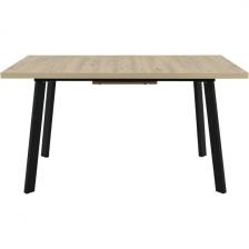 Стол вставка-бабочка на 8 персон Аврора Осло 140, Дуб Сильверджек Ореховый, Чёрный (прямоугольная столешница, 4 ножки) Стол вставка-бабочка на 8 персон Аврора Осло 140, Дуб Сильверджек Ореховый, Чёрный (прямоугольная столешница, 4 ножки)