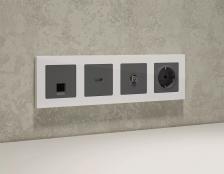 Комплект механизма компьютерной розетки RJ-45 экранированной с автоматической защитной шторкой Alfa Антрацит серый Quant Ambrella Volt MA662005 (AP6620, VM185) Комплект механизма компьютерной розетки RJ-45 экранированной с автоматической защитной шторкой Alfa Антрацит серый Quant Ambrella Volt MA662005 (AP6620, VM185)