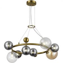 Подвесной светильник с прозрачным плафоном ST Luce Sphere SL1515.303.08 Латунь/Янтарный,Дымчатый,Прозрачный G9 8*5W 4000K шарики Подвесной светильник с прозрачным плафоном ST Luce Sphere SL1515.303.08 Латунь/Янтарный,Дымчатый,Прозрачный G9 8*5W 4000K шарики