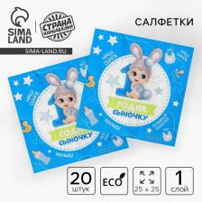 Салфетки бумажные «1 годик сыночку», 25x25 см, набор 20 шт. Салфетки бумажные «1 годик сыночку», 25x25 см, набор 20 шт.