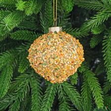 Игрушка ёлочная Yancheng Shiny шар стеклянный с золотым украшением 8 см Игрушка ёлочная Yancheng Shiny шар стеклянный с золотым украшением 8 см
