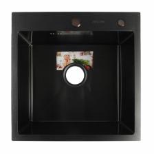 Мойка кухонная AFLORN AF95050F, врезная, S=3.0 и 0.8 мм, 50x50x20 см, сифон, графит Мойка кухонная AFLORN AF95050F, врезная, S=3.0 и 0.8 мм, 50x50x20 см, сифон, графит