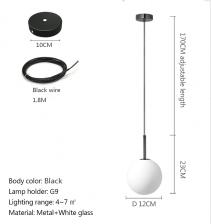 Подвесной светильник WOMAKEJI, золото/черный, стеклянный, E14 Подвесной светильник WOMAKEJI, золото/черный, стеклянный, E14