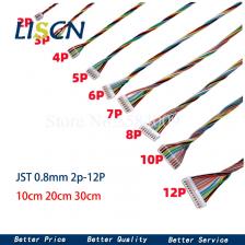 LISCN соединительный кабель JST 0,8 мм, 10 шт., 2P-12P, 10/20/30 см LISCN соединительный кабель JST 0,8 мм, 10 шт., 2P-12P, 10/20/30 см