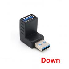 Переходник-удлинитель с углом поворота 90 градусов влево вправо вверх вниз USB 3,0 A штекер-гнездо Переходник-удлинитель с углом поворота 90 градусов влево вправо вверх вниз USB 3,0 A штекер-гнездо