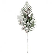 ветка новогодняя 67см заснеженная с шишками ветка новогодняя 67см заснеженная с шишками