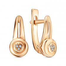 Серебряные серьги с бриллиантами и позолотой Серебряные серьги с бриллиантами и позолотой