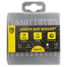 Набор бит Berger BG BG2419, магнитных, PH2x50мм, 10 шт., S2 Набор бит Berger BG BG2419, магнитных, PH2x50мм, 10 шт., S2