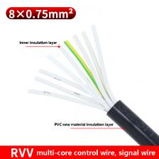 Медный многожильный контрольный кабель RVV, 5 метров, провод с мягкой оболочкой, 6, 7, 8-жильный, 0,5/0,75/1/1, 5 мм, сигнальные электрические провода Медный многожильный контрольный кабель RVV, 5 метров, провод с мягкой оболочкой, 6, 7, 8-жильный, 0,5/0,75/1/1, 5 мм, сигнальные электрические провода