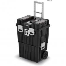 Мы рады представить вам вместительный и удобный ящик для инструментов на колесах Stronger размером 45x36x64 см. Этот ящик станет незаменимым решением как для профессионалов, так и для любителей, которые ценят порядок на рабочем месте. Благодаря продуманной конструкции и увеличенной вместимости, в нем легко разместятся любые инструменты – от мелкого ручного до крупного электроинструмента. Удобные внутренние отделения и съемные контейнеры позволяют систематизировать содержимое, что делает поиск нужного предмета быстрым и простым.Прочная конструкция корпуса из армированной полимерной смеси обеспечивает высокую устойчивость к износу даже при интенсивной эксплуатации в сложных условиях. Колеса, покрытые эластомером, и складная ручка делают перемещение тяжелого инструмента легким и удобным, превращая ящик в мобильную инструментальную тележку. Высокая надежность и безопасность хранения достигаются за счет прочной системы запирания.Этот ящик отличается герметичной прокладкой, которая защищает содержимое от пыли и влаги, что особенно важно для работы в сложных условиях. Две ручки – для переноски и транспортировки – добавляют удобства при использовании, а прозрачная крышка органайзеров из прочного поликарбоната помогает быстро увидеть, что находится внутри.Ящик идеально подходит для использования в гараже, мастерской или на строительной площадке. Организуйте рабочий процесс эффективно, и все необходимые инструменты всегда будут под рукой. Мы рады представить вам вместительный и удобный ящик для инструментов на колесах Stronger размером 45x36x64 см. Этот ящик станет незаменимым решением как для профессионалов, так и для любителей, которые ценят порядок на рабочем месте. Благодаря продуманной конструкции и увеличенной вместимости, в нем легко разместятся любые инструменты – от мелкого ручного до крупного электроинструмента. Удобные внутренние отделения и съемные контейнеры позволяют систематизировать содержимое, что делает поиск нужного предмета быстрым и простым.Прочная конструкция корпуса из армированной полимерной смеси обеспечивает высокую устойчивость к износу даже при интенсивной эксплуатации в сложных условиях. Колеса, покрытые эластомером, и складная ручка делают перемещение тяжелого инструмента легким и удобным, превращая ящик в мобильную инструментальную тележку. Высокая надежность и безопасность хранения достигаются за счет прочной системы запирания.Этот ящик отличается герметичной прокладкой, которая защищает содержимое от пыли и влаги, что особенно важно для работы в сложных условиях. Две ручки – для переноски и транспортировки – добавляют удобства при использовании, а прозрачная крышка органайзеров из прочного поликарбоната помогает быстро увидеть, что находится внутри.Ящик идеально подходит для использования в гараже, мастерской или на строительной площадке. Организуйте рабочий процесс эффективно, и все необходимые инструменты всегда будут под рукой.