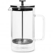 Френч-пресс DOUBLE WALL из стекла с фильтрующим поршнем из нержавеющей стали отлично подходит для заваривания чая, разнообразных видов трав, ягод, и кофе, делая его еще более ароматным и вкусным. В набор посуды для приготовления чая и кофе входит заварочный чайник, щеточка для ухода за френч-прессом и дополнительный фильтр для максимальной фильтрации. Заварник с прессом компактный и удобный, а самое главное – с ним справится практически любой член семьи. Для удобного и быстрого приготовления кофейного напитка дома, в офисе или поездке рекомендуем Вам приобрести наш френч-пресс. Данное устройство является универсальным, ведь его можно использовать для приготовления чая или травяного настоя. Конструкция из боросиликатного стекла с двойными стенками сохраняет напиток горячим от первой до последней чашки, оставаясь при этом прохладным на ощупь. Миниатюрные устройства предназначены для одной кофейной чашечки, а большие френч-прессы – для чаепития целой семьи. Стеклянный чайник обладает крышкой, которая обеспечивает скорейшее заваривание чая или кофе. К этой крышке прикрепляется плунжер, двигающийся по вертикали и выполняющий роль пресса для отжима. Стеклянный стакан подходит для мытья в посудомоечной машине, однако металлические части френч-пресса рекомендуется мыть вручную. Чайник для заварки имеет удобный носик. Френч-пресс DOUBLE WALL из стекла с фильтрующим поршнем из нержавеющей стали отлично подходит для заваривания чая, разнообразных видов трав, ягод, и кофе, делая его еще более ароматным и вкусным. В набор посуды для приготовления чая и кофе входит заварочный чайник, щеточка для ухода за френч-прессом и дополнительный фильтр для максимальной фильтрации. Заварник с прессом компактный и удобный, а самое главное – с ним справится практически любой член семьи. Для удобного и быстрого приготовления кофейного напитка дома, в офисе или поездке рекомендуем Вам приобрести наш френч-пресс. Данное устройство является универсальным, ведь его можно использовать для приготовления чая или травяного настоя. Конструкция из боросиликатного стекла с двойными стенками сохраняет напиток горячим от первой до последней чашки, оставаясь при этом прохладным на ощупь. Миниатюрные устройства предназначены для одной кофейной чашечки, а большие френч-прессы – для чаепития целой семьи. Стеклянный чайник обладает крышкой, которая обеспечивает скорейшее заваривание чая или кофе. К этой крышке прикрепляется плунжер, двигающийся по вертикали и выполняющий роль пресса для отжима. Стеклянный стакан подходит для мытья в посудомоечной машине, однако металлические части френч-пресса рекомендуется мыть вручную. Чайник для заварки имеет удобный носик.