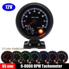 Тахометр 0-8000 об/мин, 3,75 дюйма, бензиновые двигатели, автомобильный черный тахометр, желтый светильник переключения передач, подходит для 4, 6, 8 цилиндров, 12 В Тахометр 0-8000 об/мин, 3,75 дюйма, бензиновые двигатели, автомобильный черный тахометр, желтый светильник переключения передач, подходит для 4, 6, 8 цилиндров, 12 В