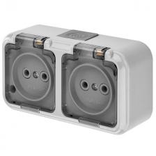 розетка 2 поста BYLECTRICA Пралеска Аква б/з IP54 16А 250В серый розетка 2 поста BYLECTRICA Пралеска Аква б/з IP54 16А 250В серый