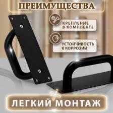 Ручка дверная, чёрная, 200x65 мм Ручка дверная, чёрная, 200x65 мм