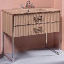 Тумба под раковину Armadi Art Monaco 100 капучино, хром Тумба под раковину Armadi Art Monaco 100 капучино, хром