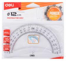 Линейка Транспортир Deli Pioneer EG10212 пластик дл.12см прозрачный градуировка УФ чернила европодвес Линейка Транспортир Deli Pioneer EG10212 пластик дл.12см прозрачный градуировка УФ чернила европодвес