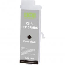 Перезаправляемые (дозаправляемые) картриджи CACTUS специально разработаны для плоттеров Canon ImagePrograf и представляют собой экономичное и экологичное решение для печати больших объемов. Картриджи имеют универсальный пластиковый полупрозрачный корпус с гнездом для установки чипа. Картридж без чипа, объем 260 мл. Картридж не заправлен чернилами! Чернила необходимо приобрести отдельно. Обратите внимание: увеличенный размер картриджей требует их установки с открытой крышкой принтера. Необходимо заблокировать датчик закрытия крышки подручными средствами. Дозаправка производится вне принтера. Для заправки/дозаправки картриджа рекомендуем использовать чернила CS-I-PFI107MBK-1L Перезаправляемые (дозаправляемые) картриджи CACTUS специально разработаны для плоттеров Canon ImagePrograf и представляют собой экономичное и экологичное решение для печати больших объемов. Картриджи имеют универсальный пластиковый полупрозрачный корпус с гнездом для установки чипа. Картридж без чипа, объем 260 мл. Картридж не заправлен чернилами! Чернила необходимо приобрести отдельно. Обратите внимание: увеличенный размер картриджей требует их установки с открытой крышкой принтера. Необходимо заблокировать датчик закрытия крышки подручными средствами. Дозаправка производится вне принтера. Для заправки/дозаправки картриджа рекомендуем использовать чернила CS-I-PFI107MBK-1L