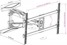 Кронштейн для телевизора Kromax ATLANTIS-65 черный 40"-90" макс.45кг настенный поворотно-выдвижной и наклонный Кронштейн для телевизора Kromax ATLANTIS-65 черный 40"-90" макс.45кг настенный поворотно-выдвижной и наклонный