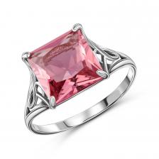 Серебряное кольцо с сапфиром и родированием Серебряное кольцо с сапфиром и родированием