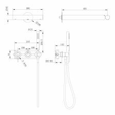 Встраиваемая душевая система для душа ABBER Wasser Kreis (AF8A18BGG) без излива, с душевой лейкой, оружейная сталь Встраиваемая душевая система для душа ABBER Wasser Kreis (AF8A18BGG) без излива, с душевой лейкой, оружейная сталь