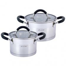 Набор кастрюль 2,0 л; 2,7 л. из нержавеющей стали Kamille KM 5751 с силиконовыми вставками на ручках (серебристый) Набор кастрюль 2,0 л; 2,7 л. из нержавеющей стали Kamille KM 5751 с силиконовыми вставками на ручках (серебристый)