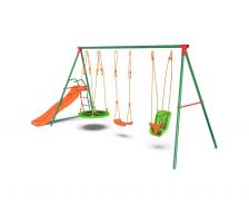 Детский комплекс DFC MULTIPLAY качели: верёвочные, для малышей, гнездо; горка SBN-03 Детский комплекс DFC MULTIPLAY качели: верёвочные, для малышей, гнездо; горка SBN-03