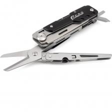 Мультитул «СЛЕДОПЫТ Pro» - набор из 6 предметов профильного или повседневного инструмента, заключенный в одном компактном корпусе. Мультитул делится на 2 части. Фиксаторы предотвращают самопроизвольное складывание инструментов. Оснащен зажимом для крепления на ремне. Мягкий чехол в комплекте. Материалы: ручка - алюминий; инструменты - сталь 420; нож и ножницы - сталь 440А; чехол - полиэстер. Мультитул «СЛЕДОПЫТ Pro» - набор из 6 предметов профильного или повседневного инструмента, заключенный в одном компактном корпусе. Мультитул делится на 2 части. Фиксаторы предотвращают самопроизвольное складывание инструментов. Оснащен зажимом для крепления на ремне. Мягкий чехол в комплекте. Материалы: ручка - алюминий; инструменты - сталь 420; нож и ножницы - сталь 440А; чехол - полиэстер.