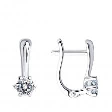 Серебряные серьги с фианитами и родированием Серебряные серьги с фианитами и родированием