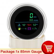 85 мм LCD цифровой 6 в 1 0-19999 ОБ/мин Тахометр + песочные часы + Температура воды + уровень топлива + Масляный Пресс + датчик напряжения автомобиля многофункциональный измеритель 85 мм LCD цифровой 6 в 1 0-19999 ОБ/мин Тахометр + песочные часы + Температура воды + уровень топлива + Масляный Пресс + датчик напряжения автомобиля многофункциональный измеритель